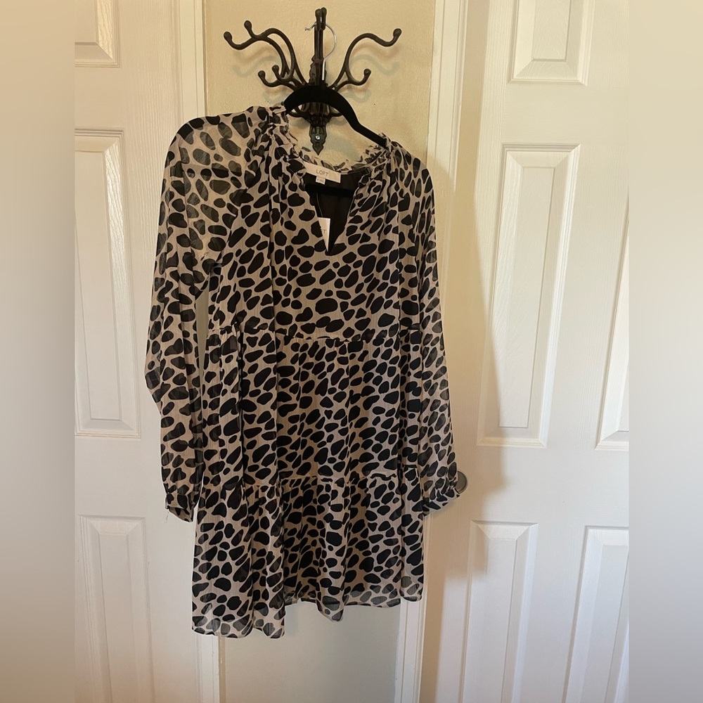 Loft giraffe trapeze dress